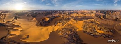 Flying up to the Moul N&#8217;aga Dune