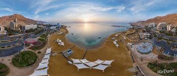 Beaches of Ein Bokek from an altitude of 100 meters